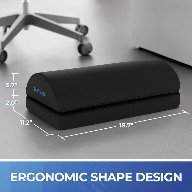 BlissTrends Foot Rest for Under Desk at Work-Versatile Foot Stool with Washable Cover-Comfortable Footrest with 2 Adjustable Heights for Car Home and Office to Relieve Back Lumbar Knee Pain-Black Long - Image 3